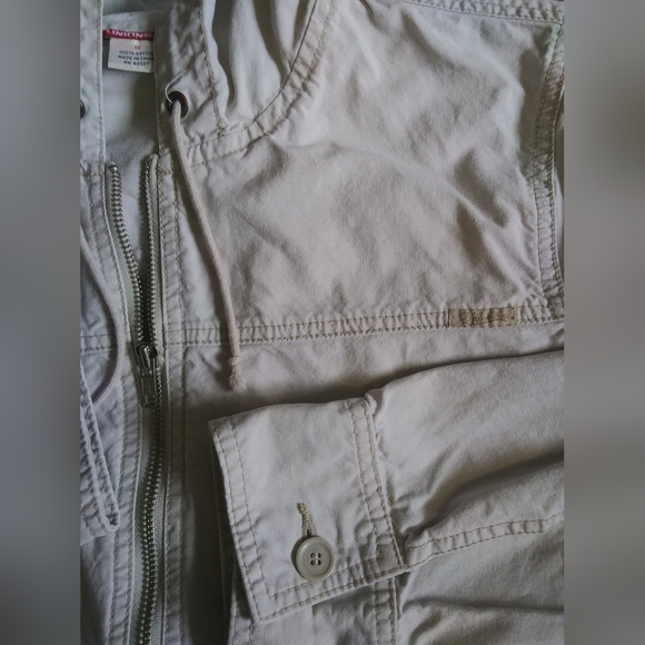 Vintage Unionbay Lightweight Boxy Zip Up Hoodie Jacket. Tan. Women's 1X - Picture 7 of 7